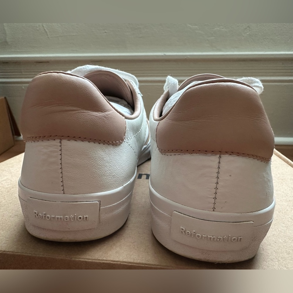 Reformation The Harlow Sneaker, White/Serenade, Size 6 - Picture 5 of 10
